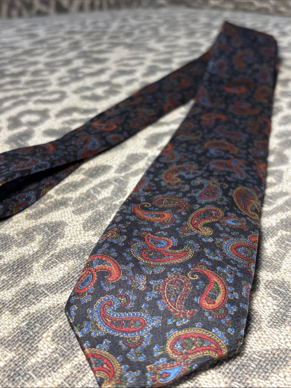 Givenchy tie dark paisley designer tie 100% silk statement neck tie neutral tie